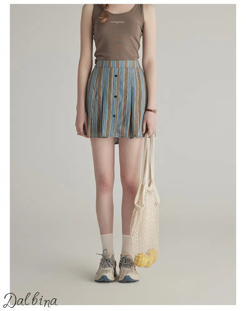 Light Line Lounge Set – Striped Shirt & Skirt Co-ord Set