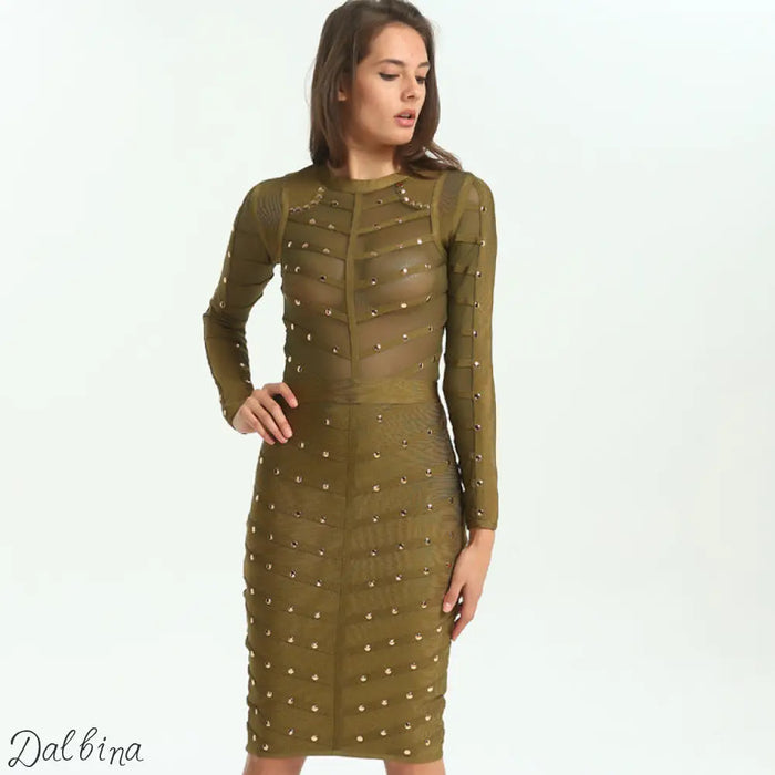 Molten Gold Bodycon – Dalbina After Dark Bodycon Dress