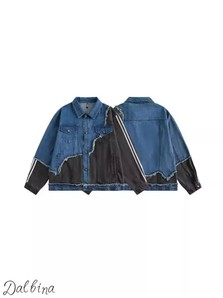 Patchwork workwear denim jacket