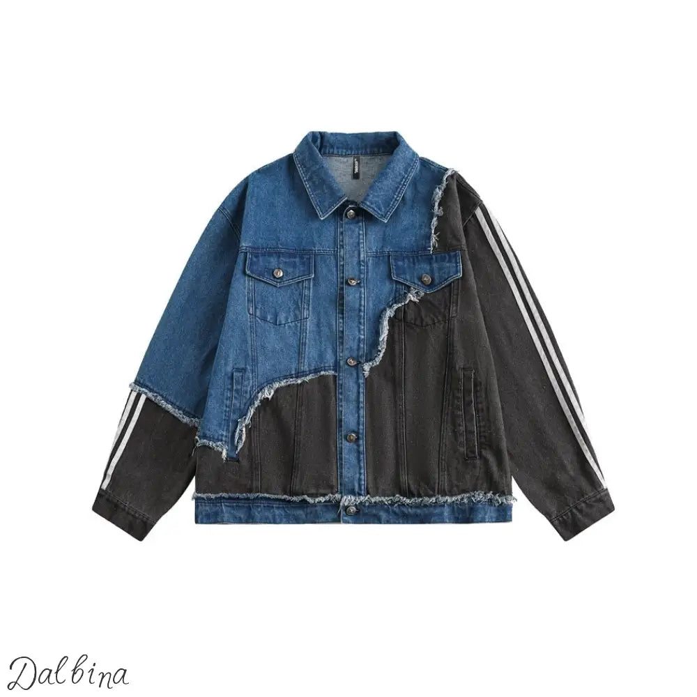 Patchwork workwear denim jacket Blue / M