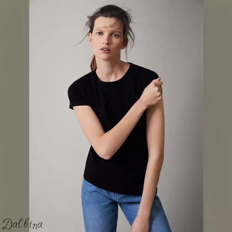 Pure cotton short-sleeved t-shirt for women