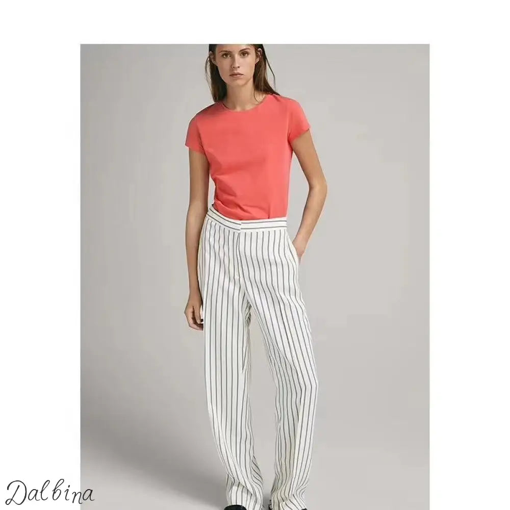 Pure cotton short-sleeved t-shirt for women Magenta / L