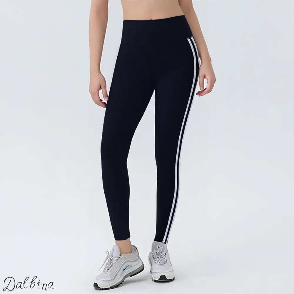 Side Striped Fitness Trousers High Waist Hip Lift