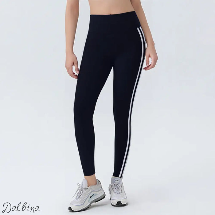 Side Striped Fitness Trousers High Waist Hip Lift