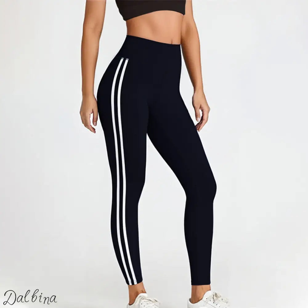 Side Striped Fitness Trousers High Waist Hip Lift