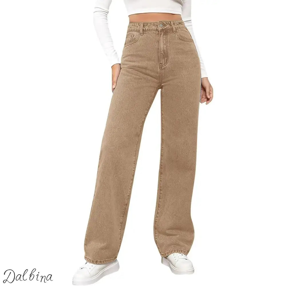 womens jeans Yellow mud color / 5XL